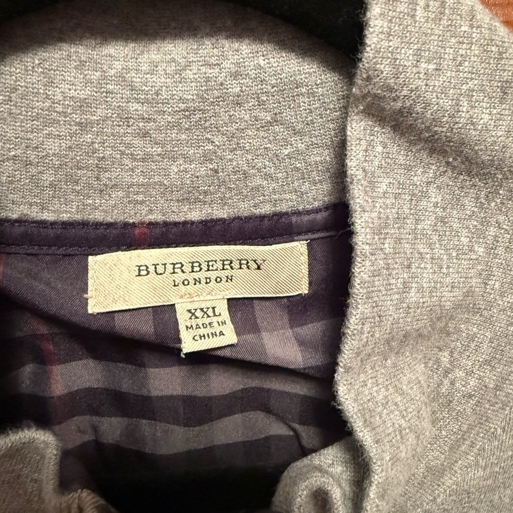 Burberry Light Gray Half-Zip Pullover - image 4